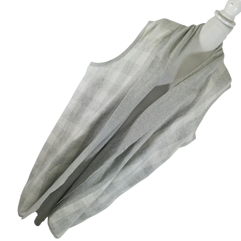 NWOT! LANE BRYANT! ASH GRAY & WHITE PLAID OVERSIZED DUSTER SWEATER VEST!SZ 26/28